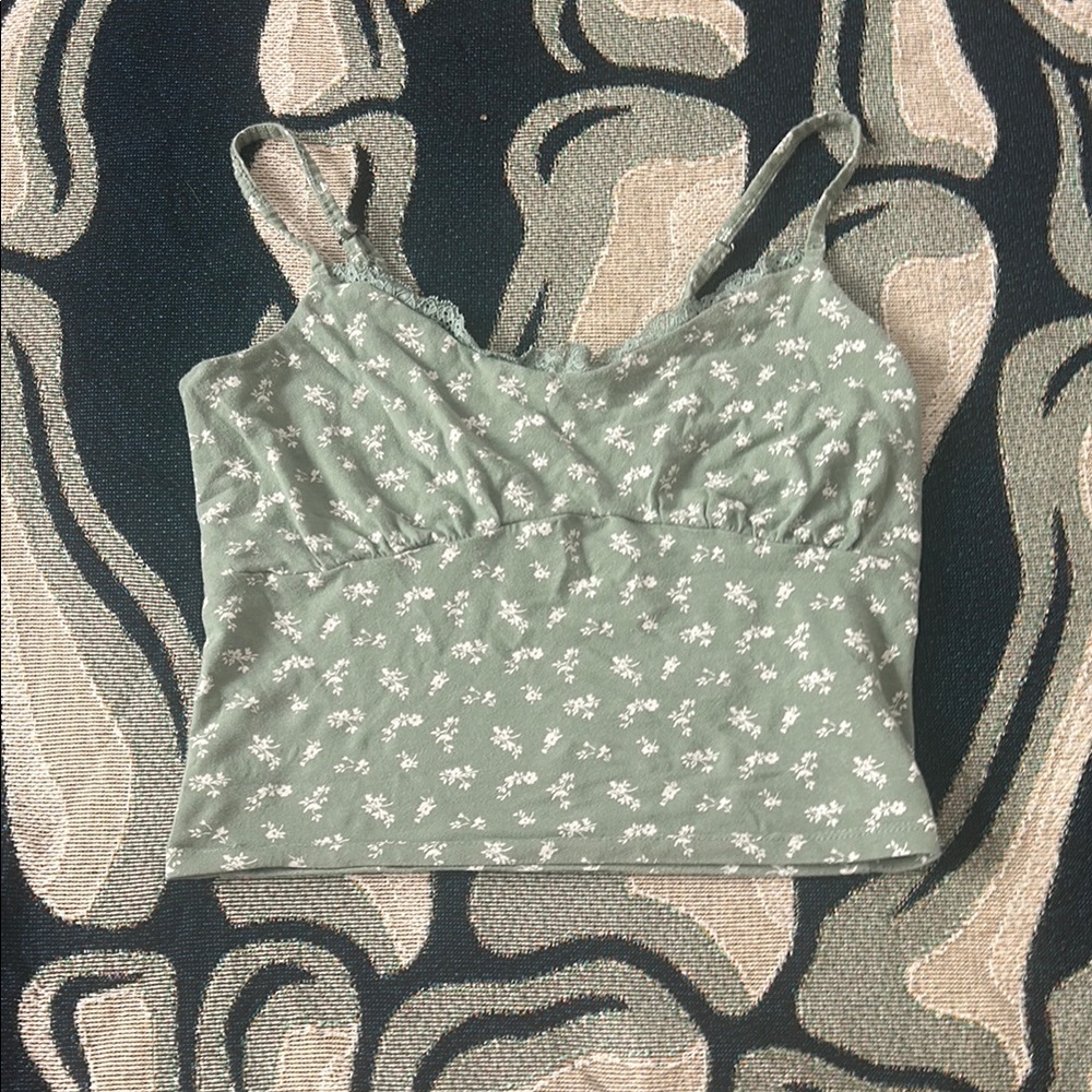 Floral Green Camisole Top